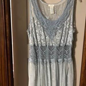 Light blue Sundance dress size 16 has matching slip